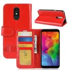 Crazy Horse Texture Horizontal Flip Leather PU + TPU Case for LG Q7, with Wallet & Holder & Card Slots(Red) - 1