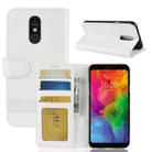 Crazy Horse Texture Horizontal Flip Leather PU + TPU Case for LG Q7, with Wallet & Holder & Card Slots(White) - 1