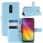 Texture Horizontal Flip Leather PU + TPU Case for LG G7 Fit, with Wallet & Holder & Card Slots(Blue) - 1