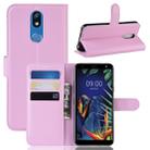 Litchi Texture Horizontal Flip Leather Case for LG K40, with Wallet & Holder & Card Slots (Pink) - 1