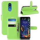 Litchi Texture Horizontal Flip Leather Case for LG K40, with Wallet & Holder & Card Slots (Green) - 1