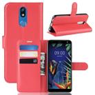 Litchi Texture Horizontal Flip Leather Case for LG K40, with Wallet & Holder & Card Slots (Red) - 1