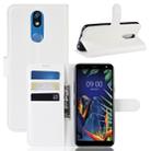 Litchi Texture Horizontal Flip Leather Case for LG K40, with Wallet & Holder & Card Slots (White) - 1