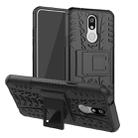 Shockproof  PC + TPU Tire Pattern Case for LG K40, with Holder (Black) - 1