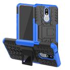 Shockproof  PC + TPU Tire Pattern Case for LG K40, with Holder (Blue) - 1