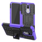 Shockproof  PC + TPU Tire Pattern Case for LG K40, with Holder (Purple) - 1