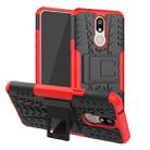 Shockproof  PC + TPU Tire Pattern Case for LG K40, with Holder (Red) - 1
