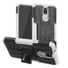 Shockproof  PC + TPU Tire Pattern Case for LG K40, with Holder (White) - 1