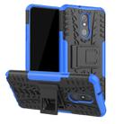 Tire Texture TPU+PC Shockproof Case for LG Q Stylo 5, with Holder(Blue) - 1