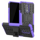 Tire Texture TPU+PC Shockproof Case for LG Q Stylo 5, with Holder(Purple) - 1