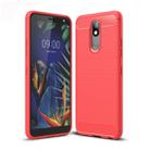 Brushed Texture Carbon Fiber TPU Case for LG K40 (Red) - 1