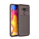 Carbon Fiber Texture Shockproof TPU Case for LG G8 ThinQ(Brown) - 1