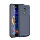 Carbon Fiber Texture Shockproof TPU Case for LG K40 (Blue) - 1