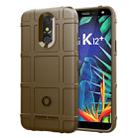 Shockproof Rugged Shield Full Coverage Protective Silicone Case for LG K12+ (Brown) - 1