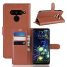 Litchi Texture Horizontal Flip Leather Case for LG V50 ThinQ 5G, with Wallet & Holder & Card Slots (Brown) - 1