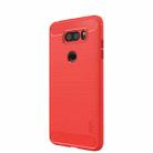 MOFI Brushed Texture Carbon Fiber Soft TPU Case for LG V30S ThinQ(Red) - 1