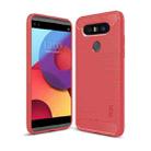 MOFI Brushed Texture Carbon Fiber TPU Case for LG Q8(Red) - 1