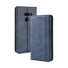 Magnetic Buckle Retro Texture Horizontal Flip Leather Case for LG G8 ThinQ, with Holder & Card Slots & Wallet (Blue) - 1