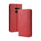 Magnetic Buckle Retro Texture Horizontal Flip Leather Case for LG G8 ThinQ, with Holder & Card Slots & Wallet (Red) - 1