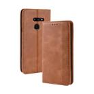 Magnetic Buckle Retro Texture Horizontal Flip Leather Case for LG G8 ThinQ, with Holder & Card Slots & Wallet (Brown) - 1