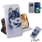 White Wolf Pattern Coloured Drawing Horizontal Flip Leather Case for LG V50 ThinQ 5G, with Holder & Card Slots & Wallet - 1