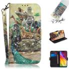 3D Colored Drawing Animals Pattern Horizontal Flip Leather Case for LG Q Stylo 5, with Holder & Card Slots & Wallet - 1