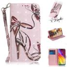 3D Colored Drawing Butterfly High-heeled Shoes Pattern Horizontal Flip Leather Case for LG Q Stylo 5, with Holder & Card Slots & Wallet - 1