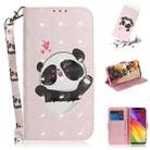 3D Colored Drawing Heart Panda Pattern Horizontal Flip Leather Case for LG Q Stylo 5, with Holder & Card Slots & Wallet - 1