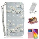3D Colored Drawing Magnolia Pattern Horizontal Flip Leather Case for LG Q Stylo 5, with Holder & Card Slots & Wallet - 1