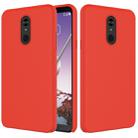 Solid Color Liquid Silicone Dropproof Protective Case for LG Q Stylo 5 (Red) - 1