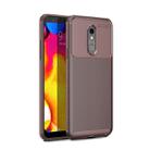 Carbon Fiber Texture Shockproof TPU Case for LG Q Stylo 5 (Brown) - 1