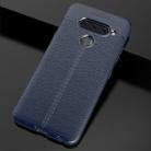 Litchi Texture TPU Shockproof Case for LG V40 ThinQ (Navy Blue) - 1