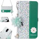 For LG K8 (2017) (EU Version) Orchid Flower Pattern Horizontal Flip Leather Case with Holder & Card Slots & Pearl Flower Ornament & Chain - 1