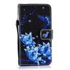 Blue Butterfly Flower Pattern Horizontal Flip Leather Case for LG V40 ThinQ, with Holder & Card Slots & Wallet - 1