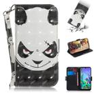 3D Painting Angry Bear Pattern Coloured Drawing Horizontal Flip Leather Case for LG Q60, with Holder & Card Slots & Wallet - 1