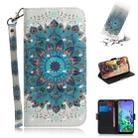 3D Painting Peacock Wreath Pattern Coloured Drawing Horizontal Flip Leather Case for LG Q60, with Holder & Card Slots & Wallet - 1