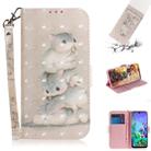 3D Painting Three Squirrels Pattern Coloured Drawing Horizontal Flip Leather Case for LG Q60, with Holder & Card Slots & Wallet - 1