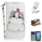 3D Painting Cute Cat Pattern Coloured Drawing Horizontal Flip Leather Case for LG Q60, with Holder & Card Slots & Wallet - 1