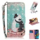 3D Painting Black White Cat Pattern Coloured Drawing Horizontal Flip Leather Case for LG K50, with Holder & Card Slots & Wallet - 1