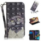 3D Painting Embrace Cat Pattern Coloured Drawing Horizontal Flip Leather Case for LG K50, with Holder & Card Slots & Wallet - 1