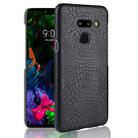 Shockproof Crocodile Texture PC + PU Case for LG G8 ThinQ (Black) - 1