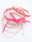 Magenta Pearl Bow Multilayer Bracelet - 1