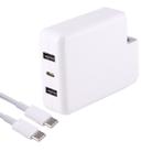 87W/61W USB-C / Type-C Power Adapter Fast Charging with 2m USB-C / Type-C Cable & Automatic Identification, Without Plug, For MacBook, iPhone, Galaxy, Huawei, Xiaomi, LG, HTC and Other Smart Phones, Rechargeable Devices(White) - 1