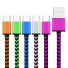 5 PCS 1m Wave Woven Style Metal Head USB 3.1 Type C to USB 2.0 Data / Charger Cable Kit - 1