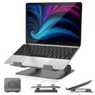 lenuo DL-201 Adjustable Aluminum Alloy Laptop Notebook Stand Holder (Black) - 1