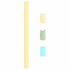 4 in 1 Stylus Pen Cartoon Animal Silicone Protective Case for Apple Pencil 1 (Yellow) - 1