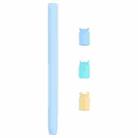 4 in 1 Stylus Pen Cartoon Animal Silicone Protective Case for Apple Pencil 2 (Blue) - 1