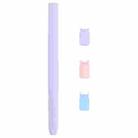 4 in 1 Stylus Pen Cartoon Animal Silicone Protective Case for Apple Pencil 2 (Purple) - 1