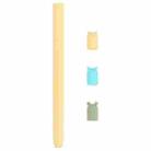 4 in 1 Stylus Pen Cartoon Animal Silicone Protective Case for Apple Pencil 2 (Yellow) - 1