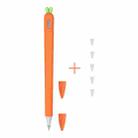 Cute Carrot Liquid Silicone Protective Cover with Pen Cap & Nib Cover for Huawei M-Pencil(Orange) - 1
